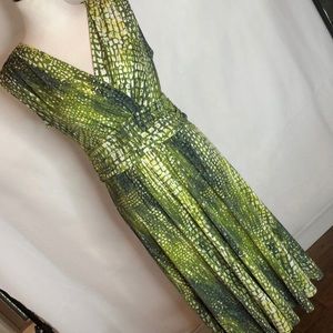 Jones New York Green Patterned Dress